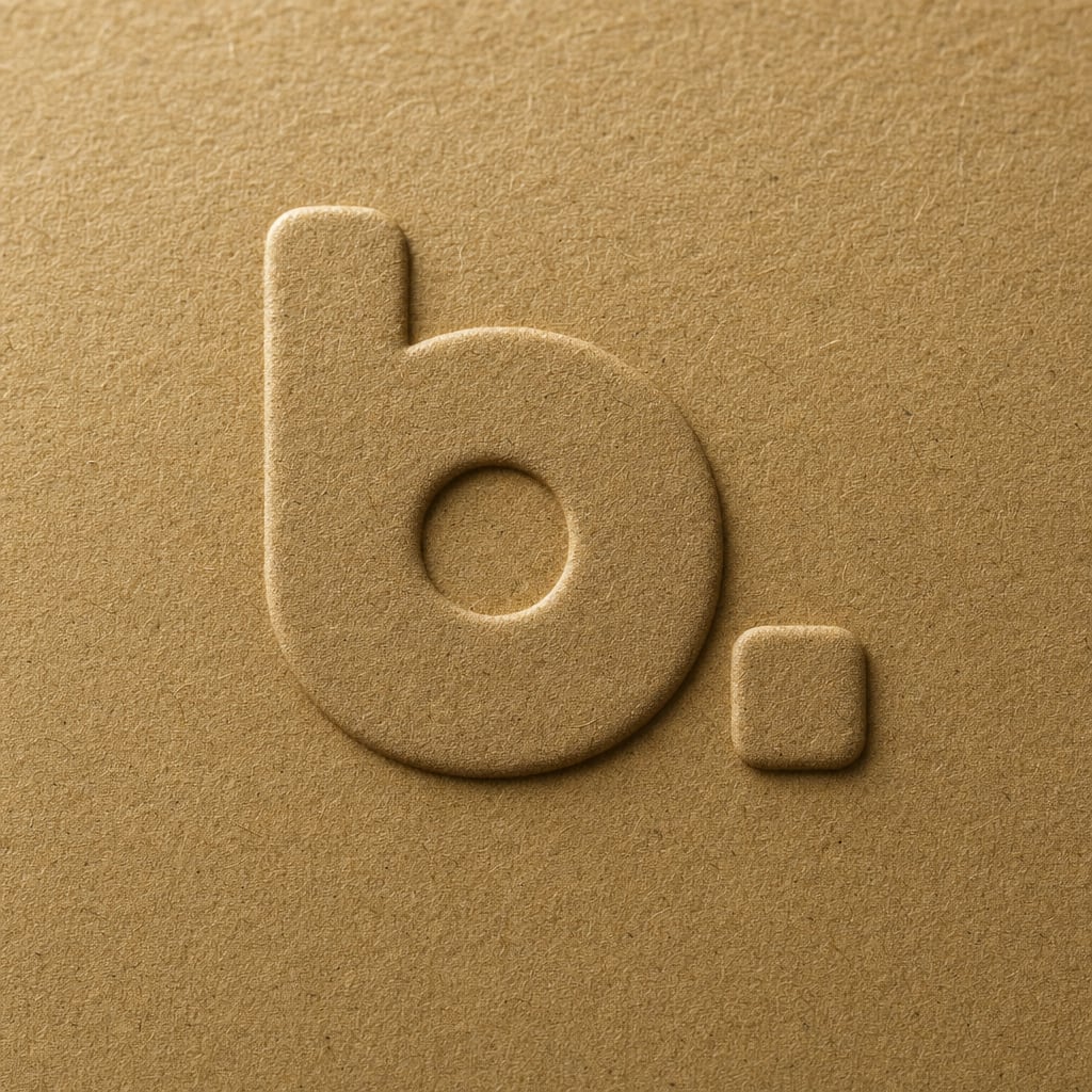 Embossing on a kraft paper bag, close up