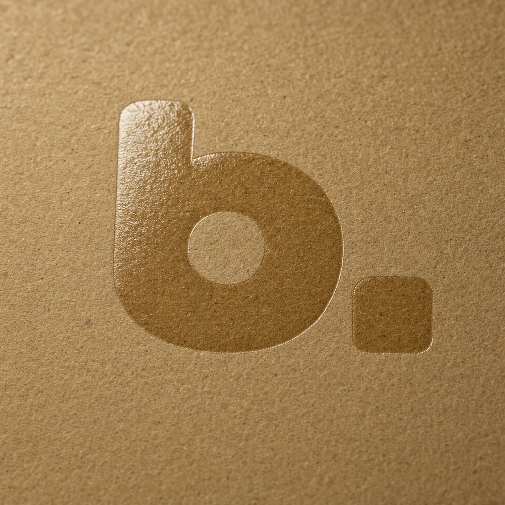 Spot UV on a kraft paper bag, close up