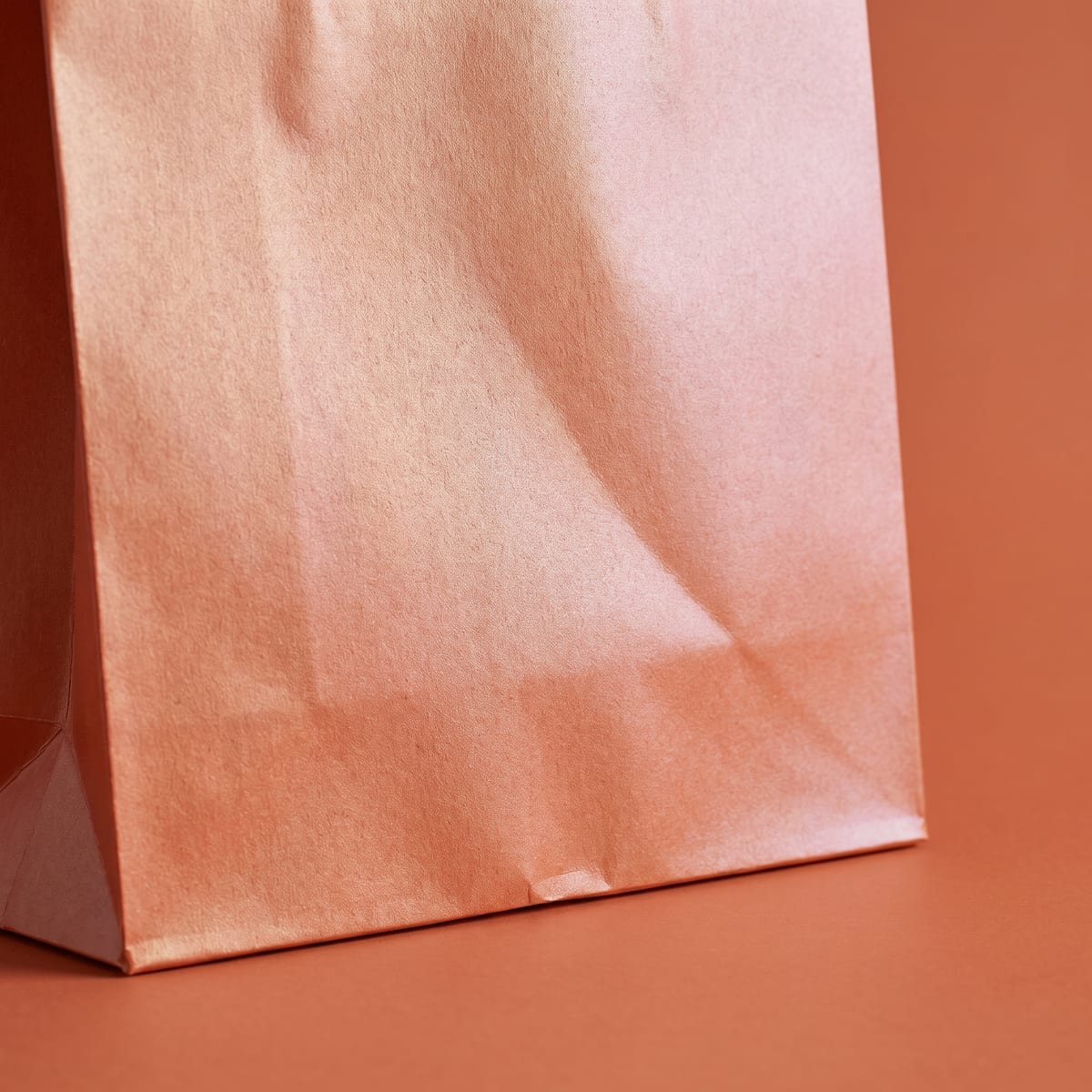 Metallic on a kraft paper bag, close up